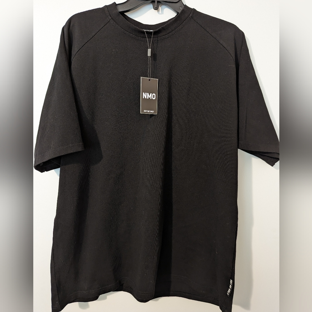 NMO 100% Cotton Plain Black T-Shirt NWT!